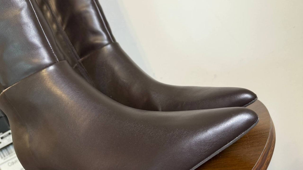 Marc Fisher Toe Tall Boots 10M Dark Brown Man‑Made New in Box MSRP $179