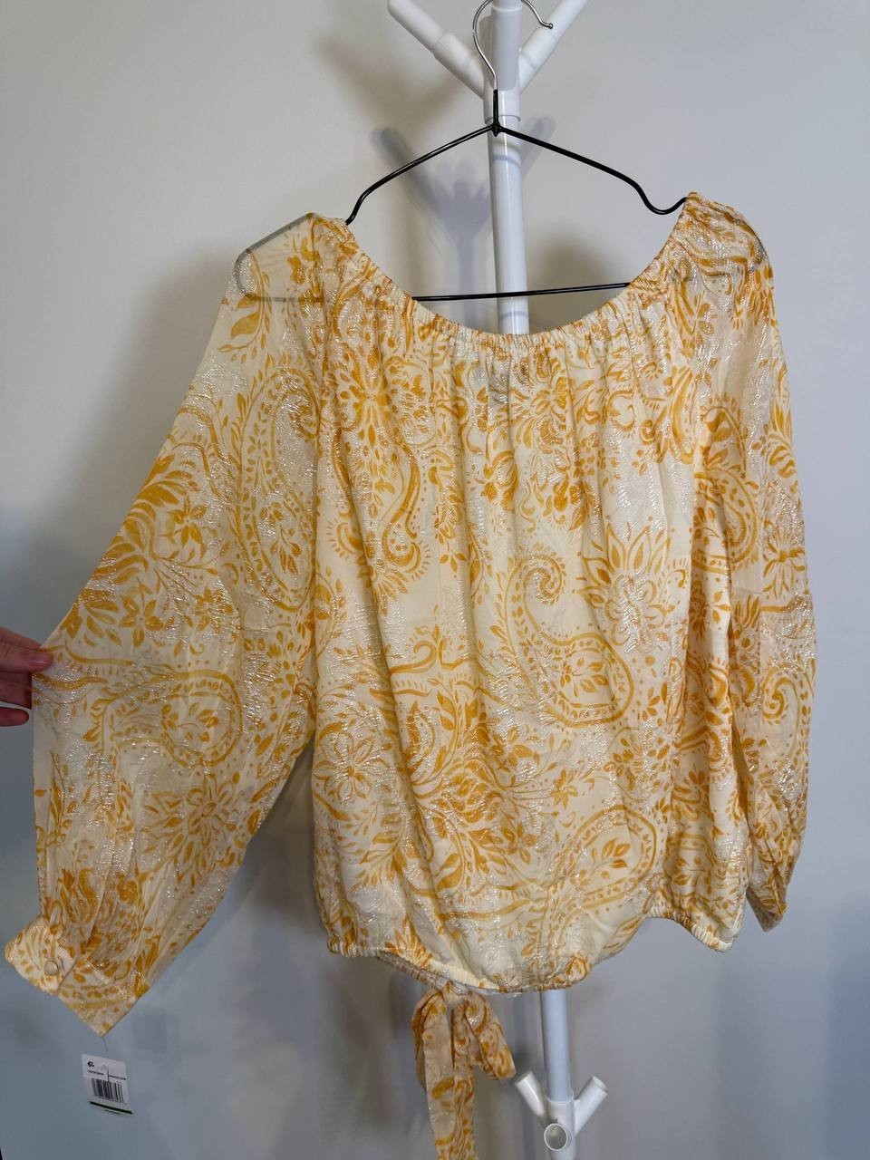 Sam & Jess Printed Off‑the‑Shoulder Top – Size L – NWT – $59