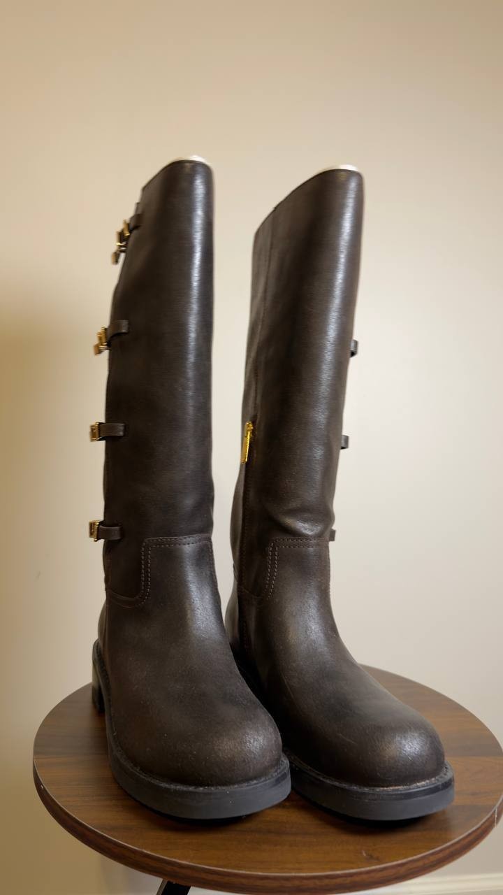 Michael Kors Block Heel Boots Chocolate 8 M New $295.00