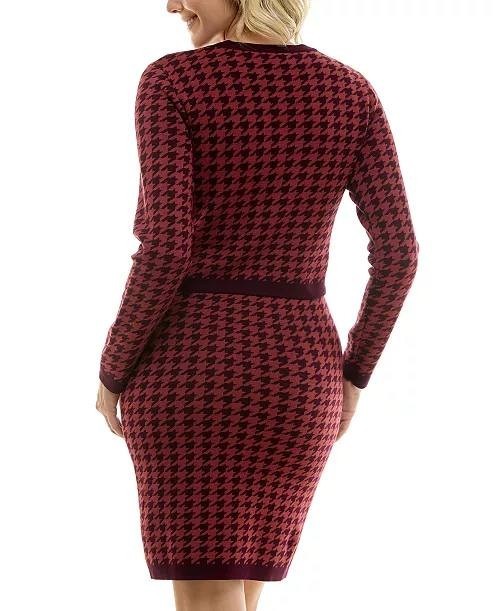 Taylor Red Houndstooth Jacket & Dress Set – Size XL – NWT – Scoop Neck Sleeveles