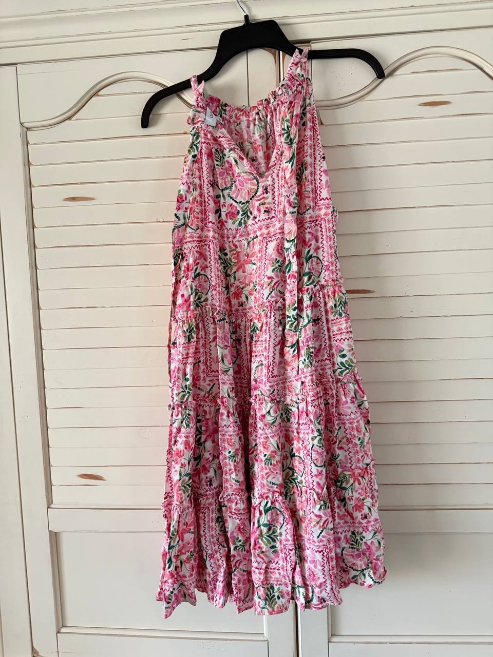 CeCe Printed Tiered Halter Minidress Pink Multicolor Size L NWT $129 – Chic Part