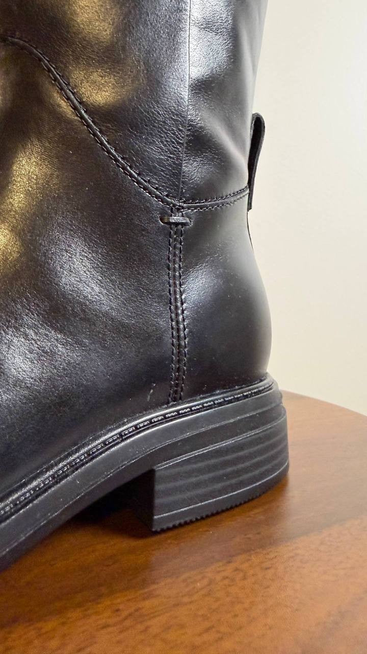 Naturalizer Oslo Boots 8M Black Leather Tall Riding Round Toe NIB msrp$285