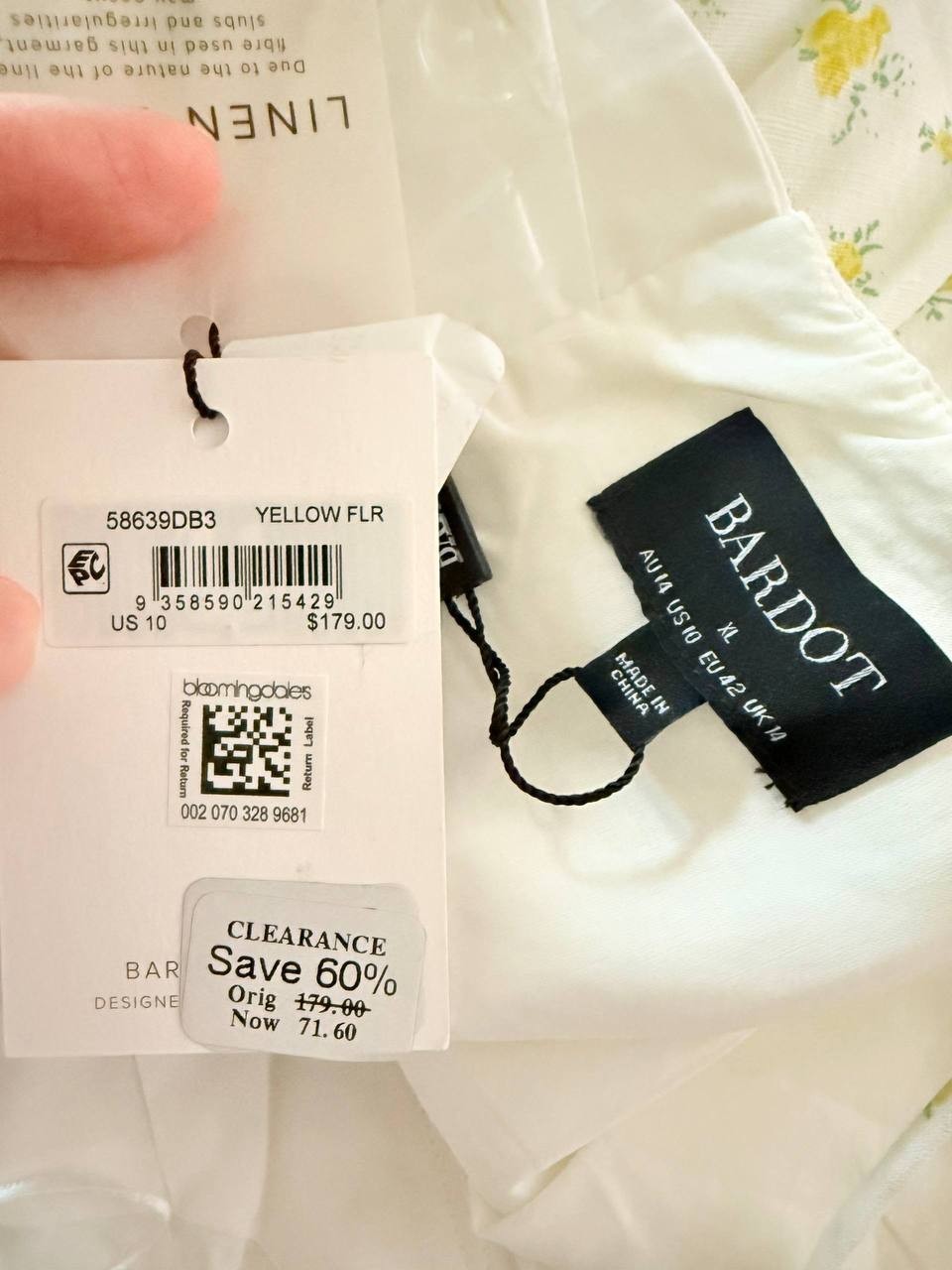 Bardot Floral Sweetheart Mini Dress – Size XL – NWT – $179