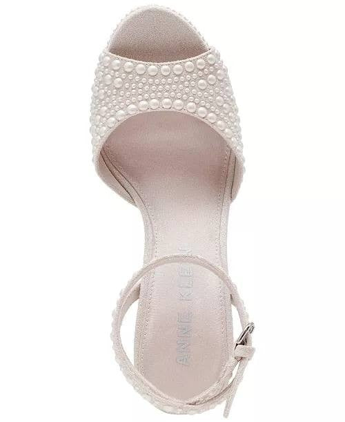 Anne Klein Dress Sandals 6M Bone Man-Made New in Box MSRP $119