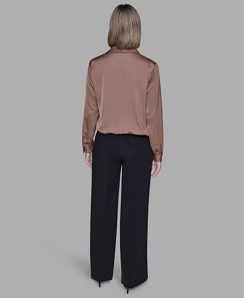 Karl Lagerfeld Paris Collared‑Neck Blouse -Camel– Size S – NWOT – $99