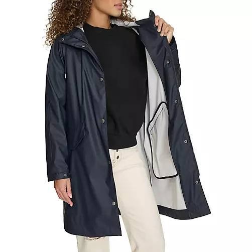 Levi’s Long Hooded Rain Coat Navy M NWT $150