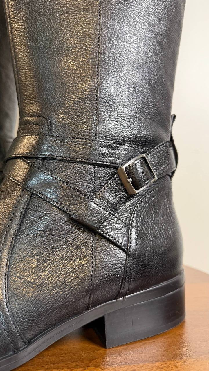 Naturalizer Rena 2 Boots 11W Black Leather Wide Calf Riding Style NIB msrp$325