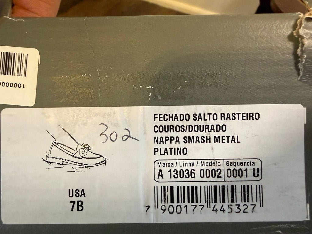 Arezzo Cassidy Leather Loafers – Platino – Size 7B – NIB