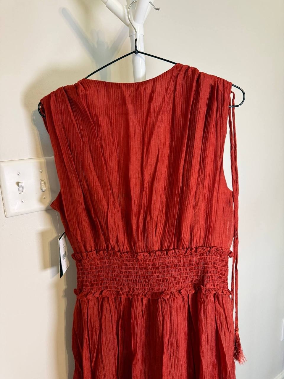 Taylor V‑Neck Handkerchief‑Hem Dress – Size L – NWT