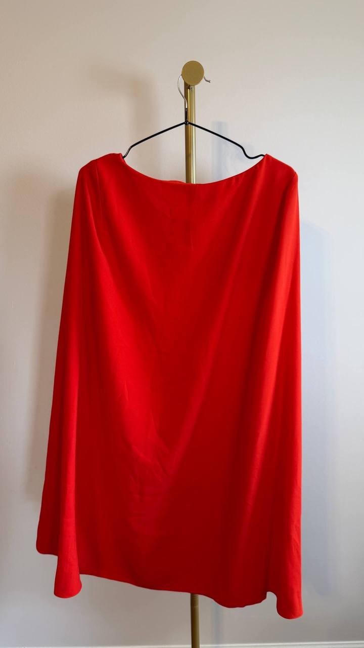 Lauren Ralph Lauren Cape Georgette Cocktail Dress Red Size 6 NWT $195