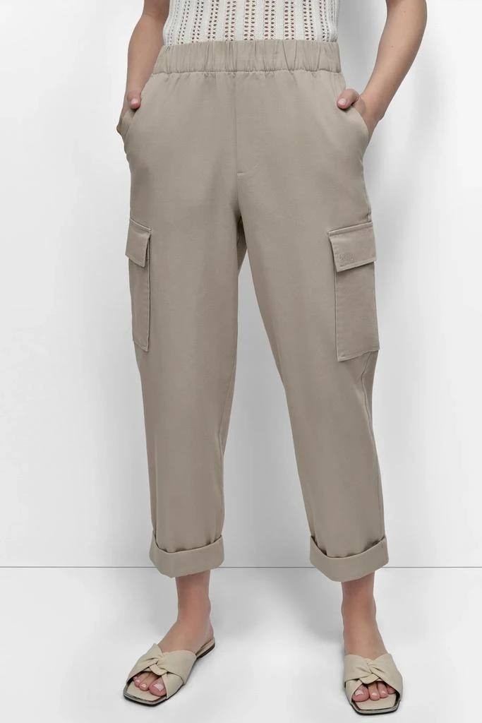 DKNY High-Rise Cargo Jogger Pants for Women - Pebble Beige, L, NWT Cotton