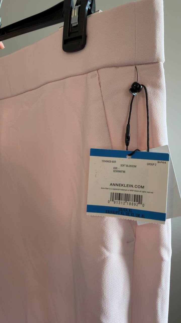 Anne Klein Compression Pull‑On Slash‑Pocket Pants Soft Blossom XL NWT $89