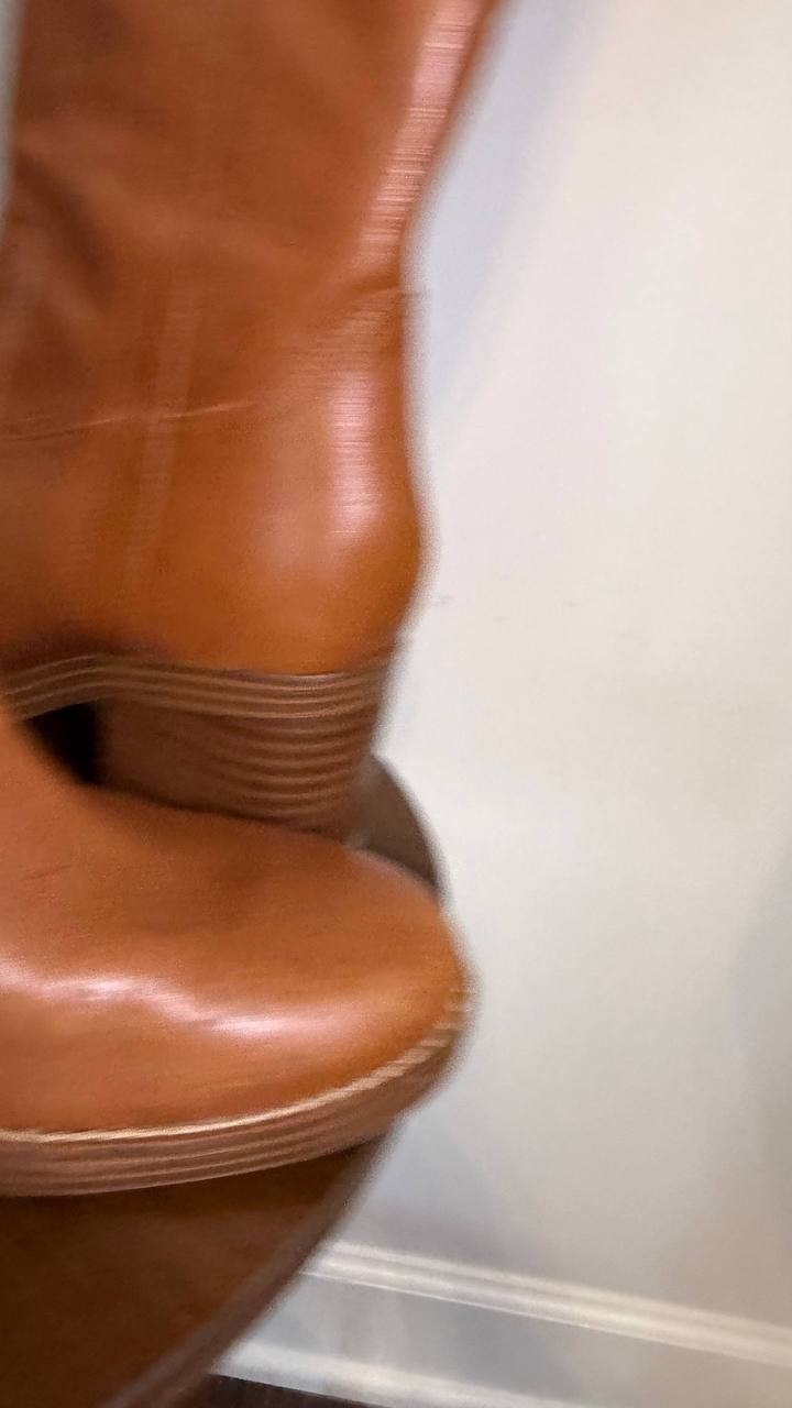 Marc Fisher Tall Boots 8.5M Natural Leather New in Box MSRP $259
