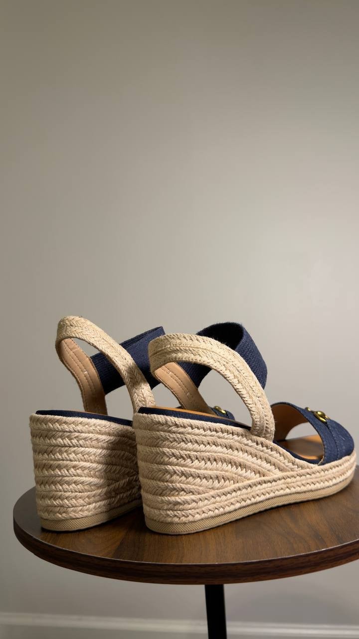 MIA   Shoes  Barossa  Wedge  Sandals  Navy  Denim  9M  New  $70