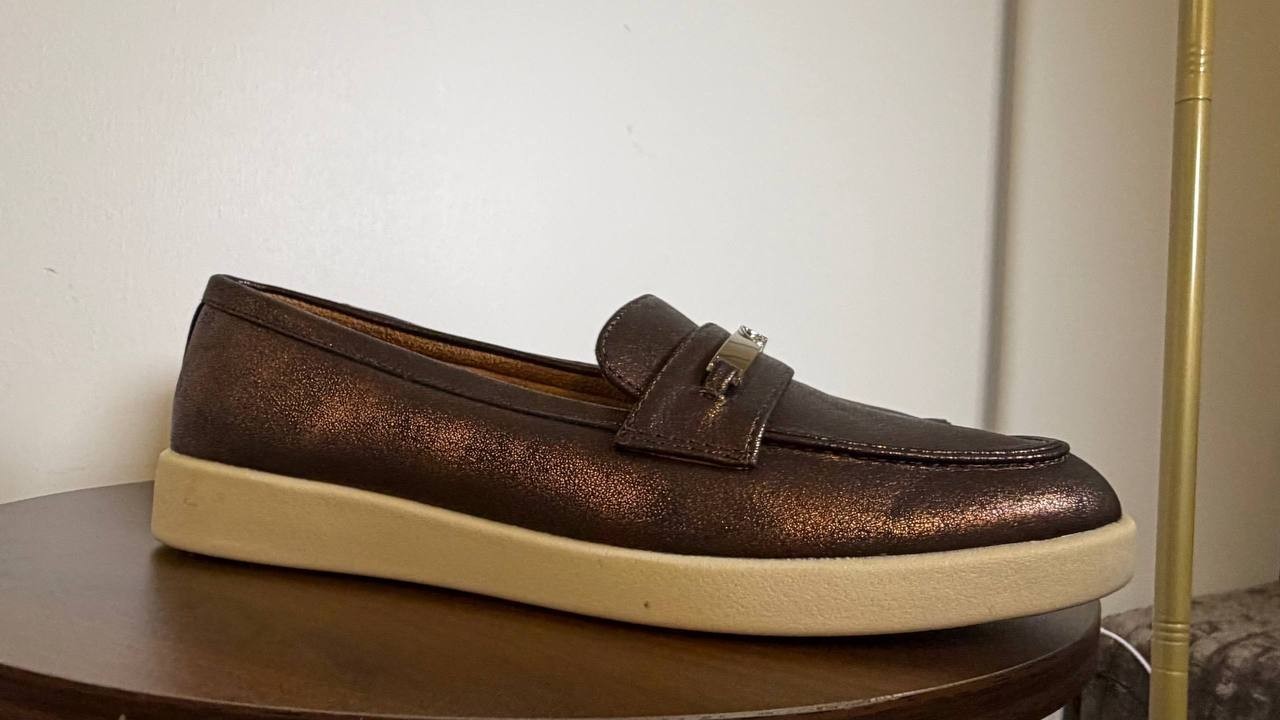 Naturalizer Dark Bronze Faux Leather Loafers 6.5W NIB MSRP $115