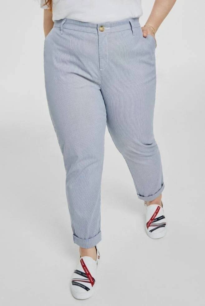Tommy Hilfiger Plus Pinstripe Hampton Chino Pants Blue 24W NWT $89.50