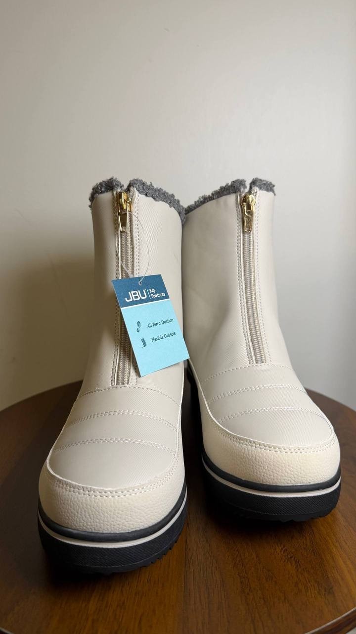 JBU Snowbound Encore Zip Front Cold‑Weather Boots Stone White Women’s 6.5M NWB