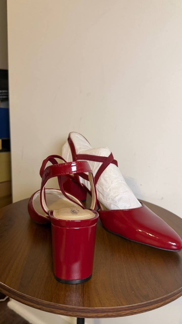 LifeStride Dark Cherry Faux Patent Slingback Pumps 11M NIB $69.99