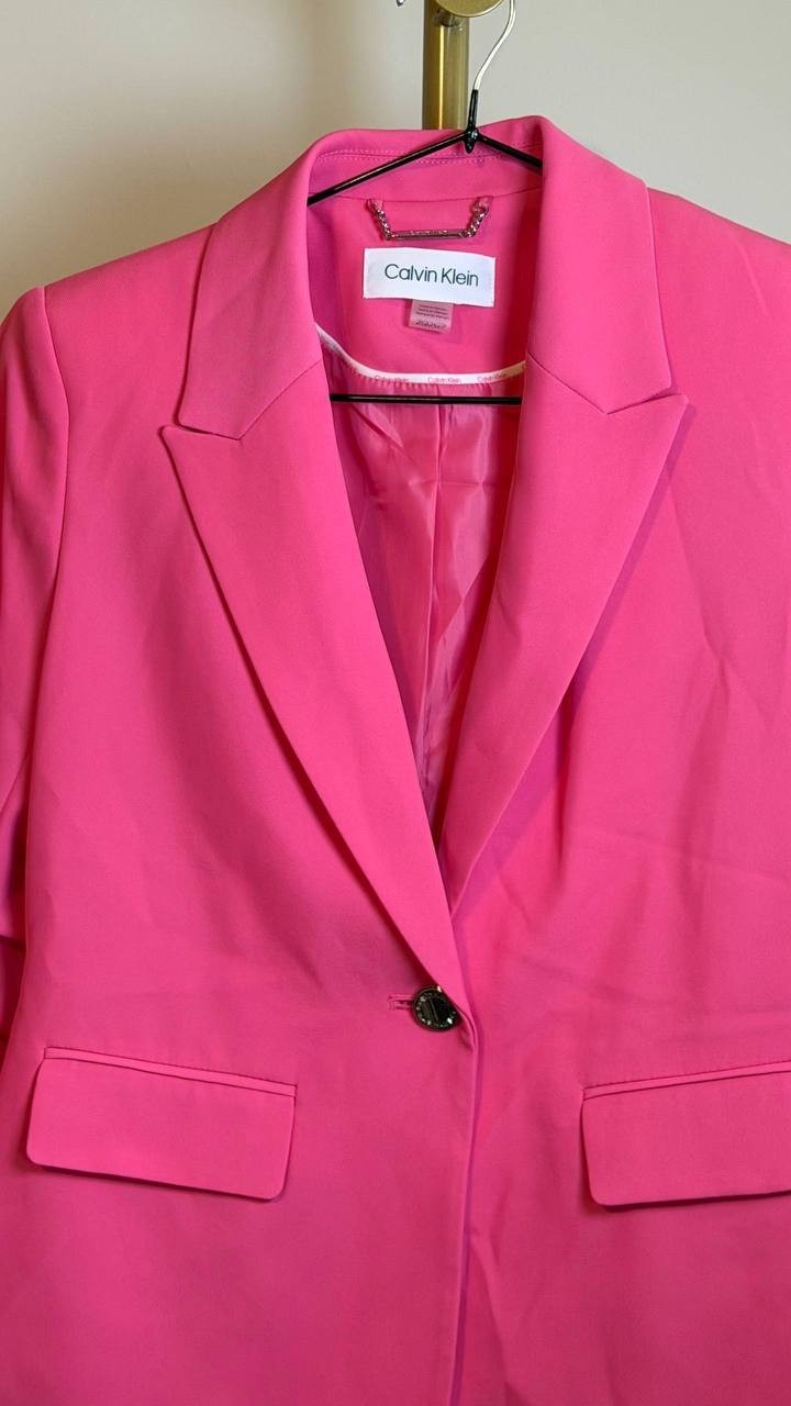 Calvin Klein Women’s Petite One‑Button Blazer, Size 2P, NWOT $284