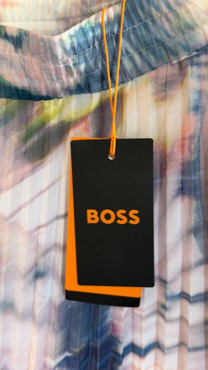 BOSS Vlissole Pleated Midi Skirt Open Misc 14 NWT $249