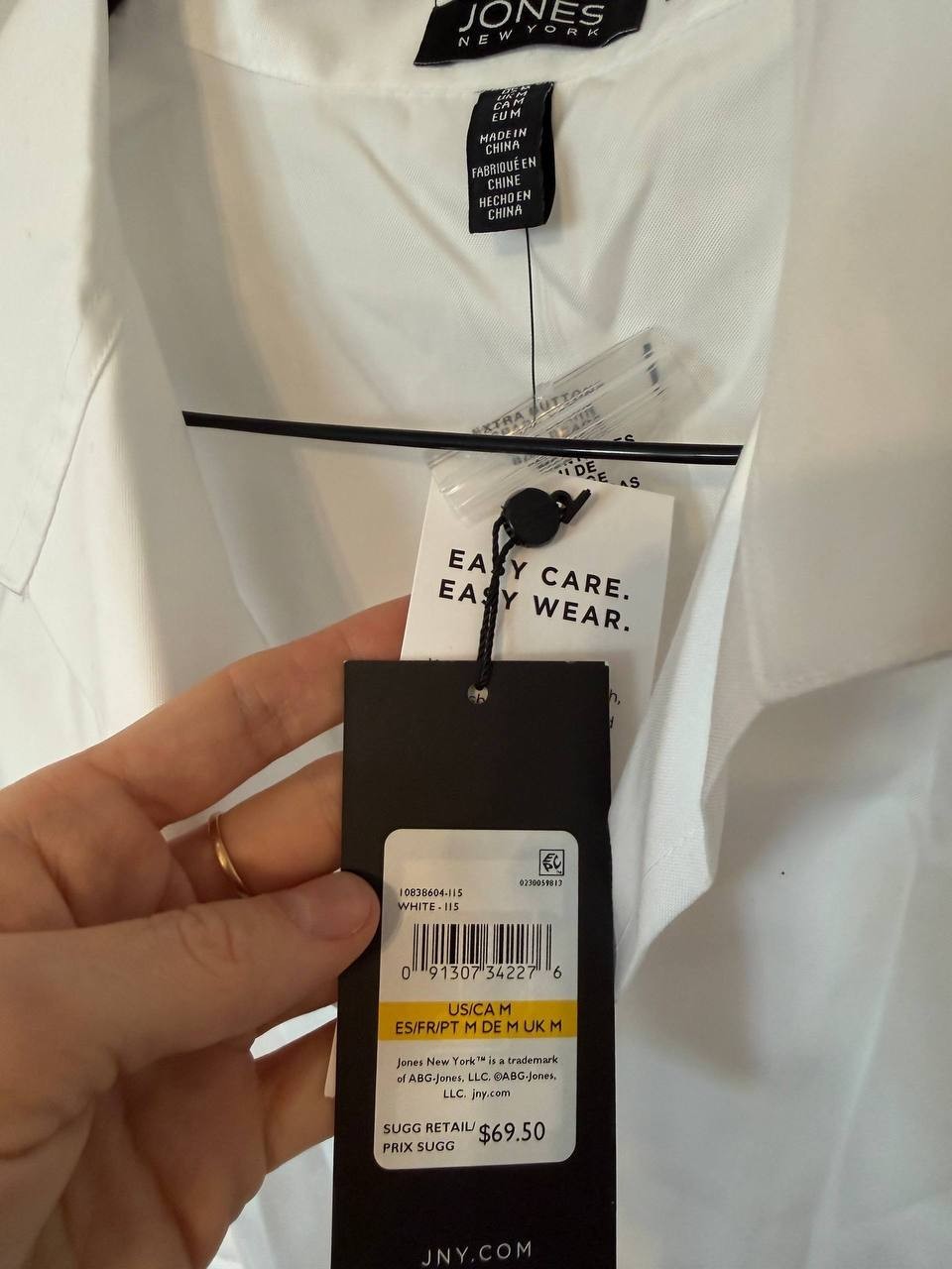 Jones New York Cotton Sleeveless Blouse White SIZE M NWT MSRP$69.50