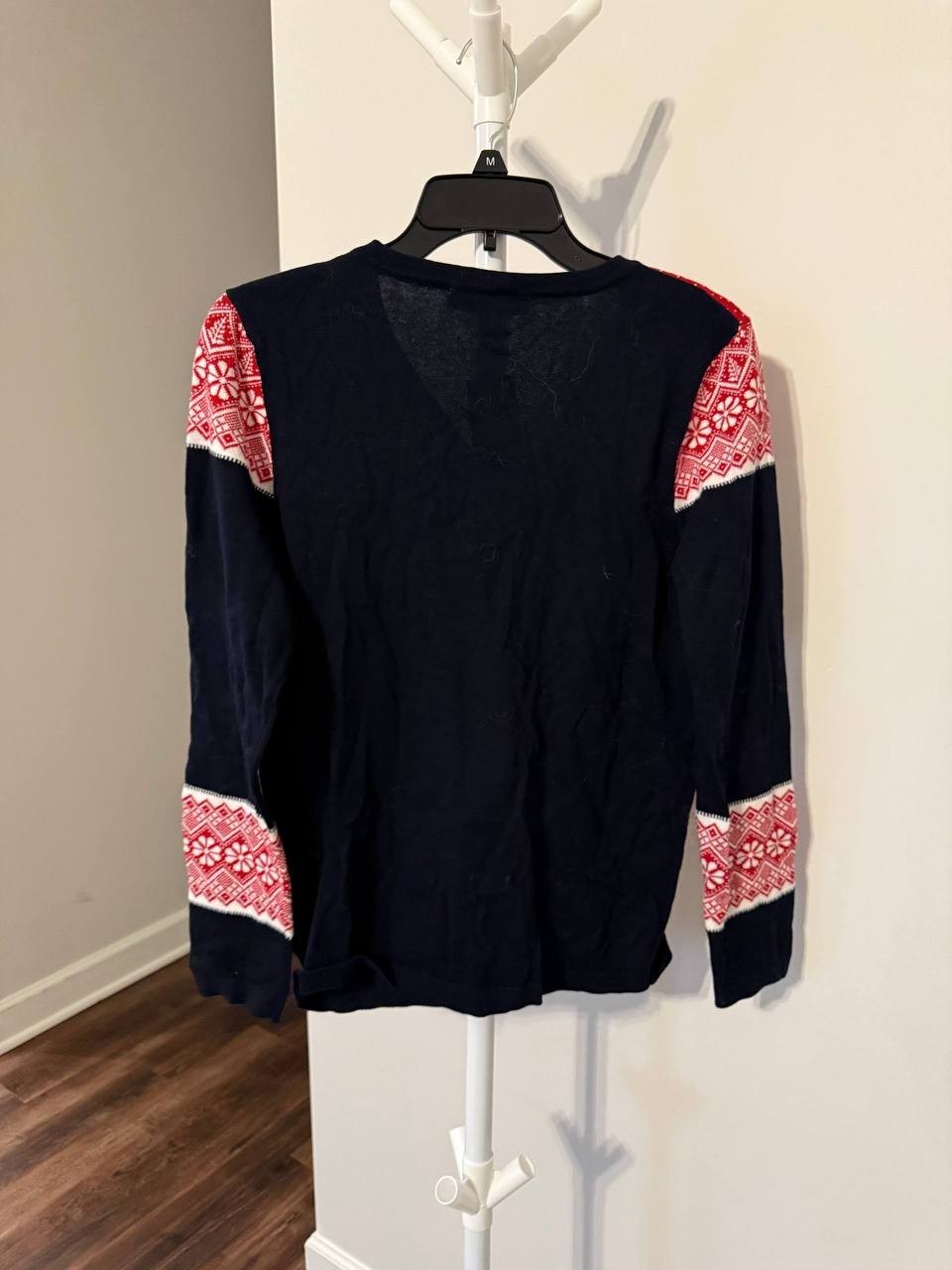 Tommy Hilfiger Cotton V‑Neck Fair Isle Sweater –Black– Size S – NWT – $69.50