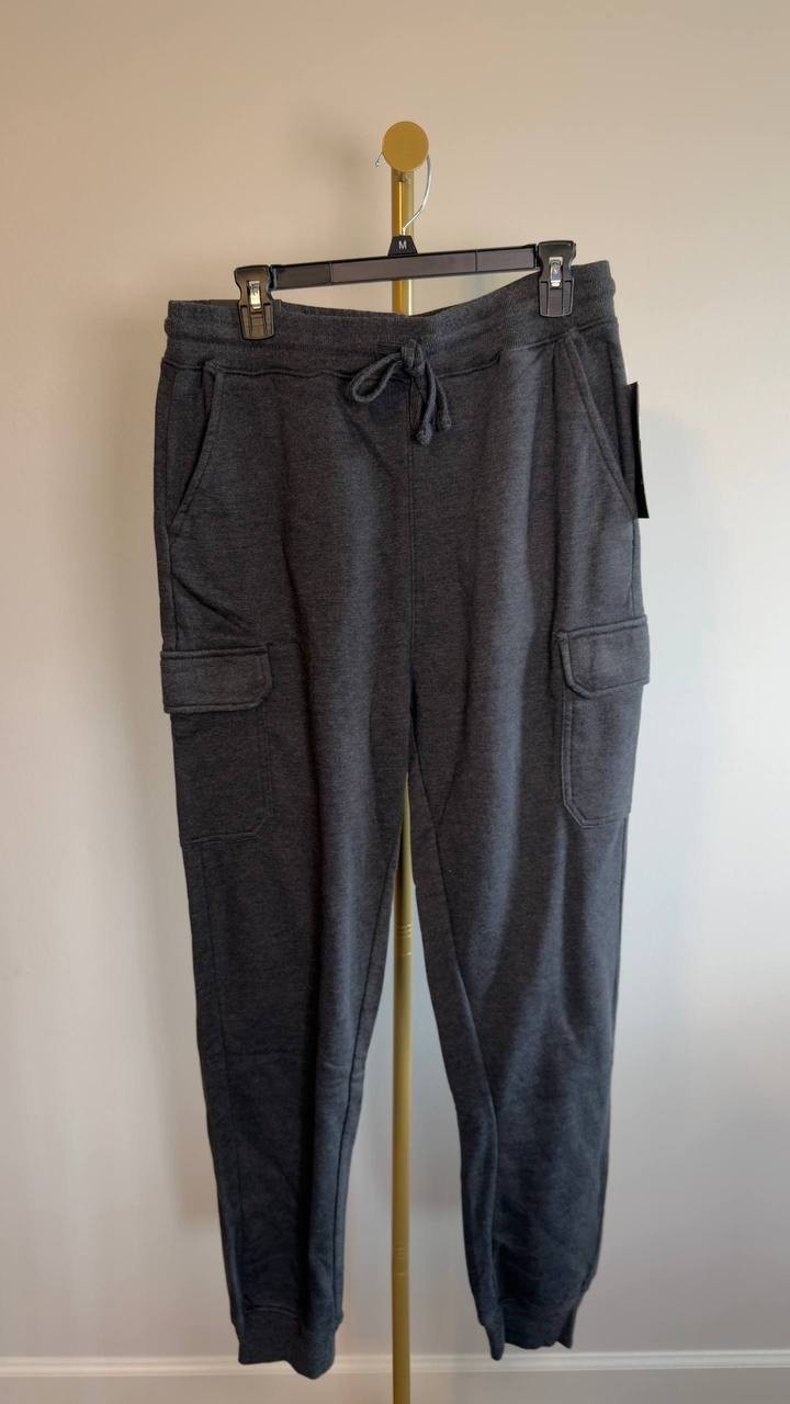 Lazer Burnout Fleece Cargo Jogger Pants Black M NWT $39.50