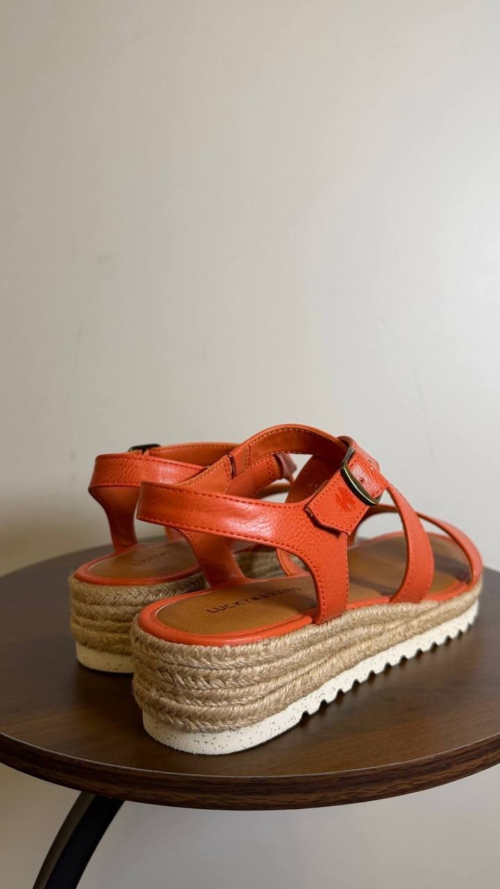 Lucky Brand Espadrille Sandals 9M Igneous Leather – New in Box MSRP $89