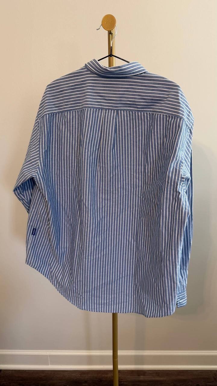 HUGO Men’s Blue Striped Shirt 100% Cotton Modern Fit M $171 NWT
