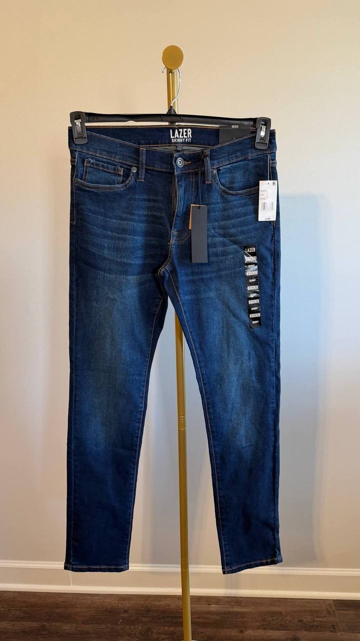 Lazer Men’s Skinny‑Fit Stretch Jeans Dark Blue 31x32 $39.50 NWT