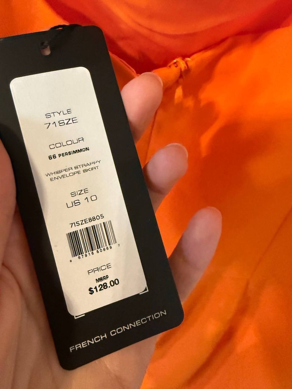 French Connection Whisper Envelope Skirt Orange SIZE10 NWT Chic Modern MSRP$128