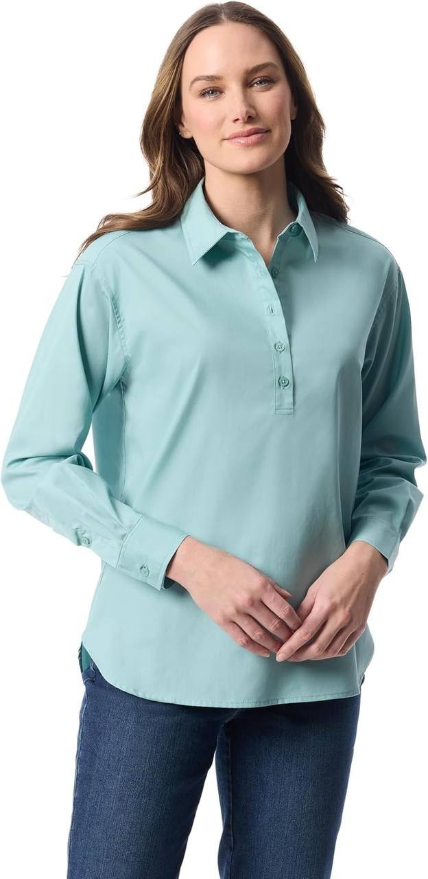 Gloria Vanderbilt Amanda Cotton Pullover Shirt Quifer XL NWT $48