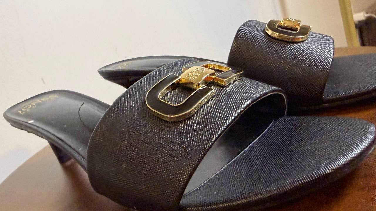 Jones New York Black Man‑Made Dress Sandals 10M New in Box $69.50