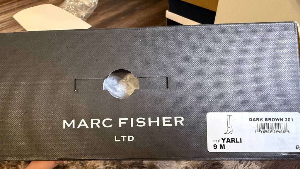 Marc Fisher LTD Yarli Boots 9M Dark Brown Leather Knee‑High Pull‑On NIB msrp$299