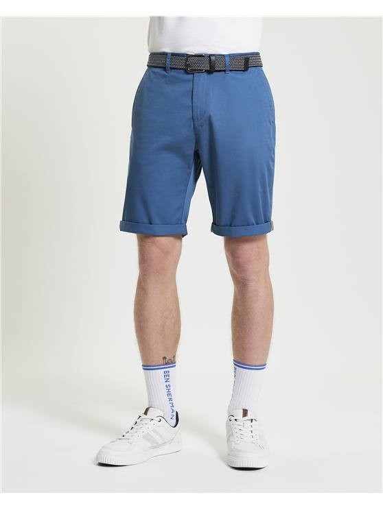 Ben Sherman Signature Chino Shorts Airforce Blue 38 NWT $99