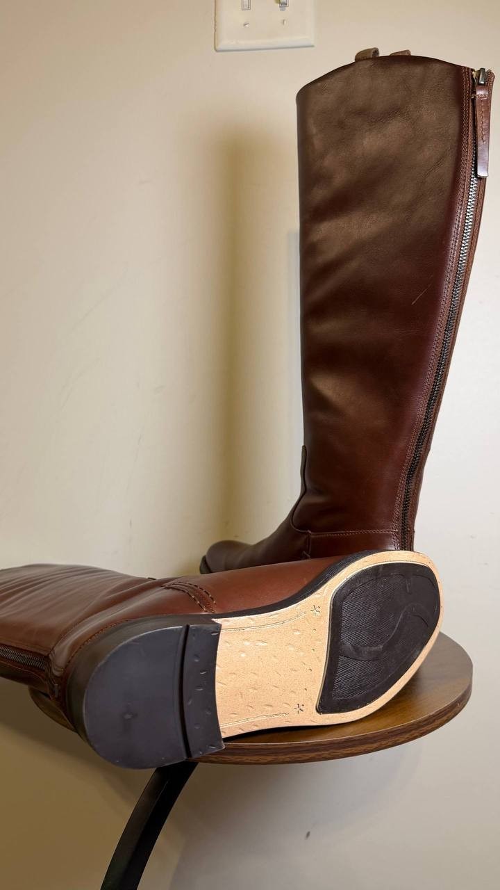 Franco Sarto Women’s Meyer Wide Calf Riding Boots Brown 10M Leather $275 NWB