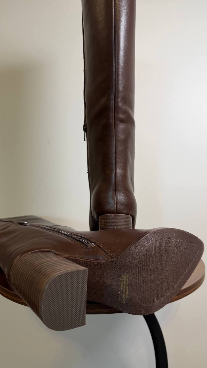 DV Dolce Vita Bardonny Boots 5.5 Brown Smooth Knee‑High NIB msrp$109