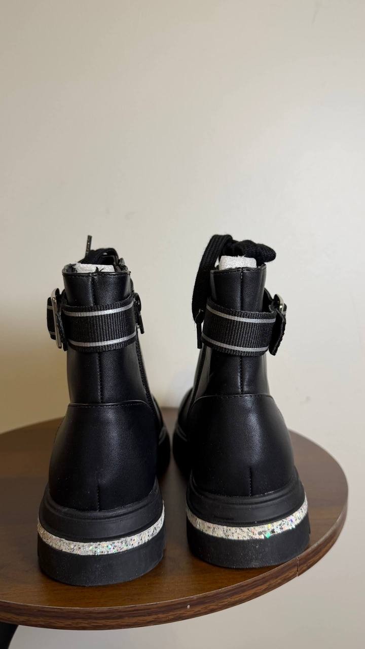 Jessica Simpson Black Polyurethane Moto Boots 3 New in Box MSRP $52