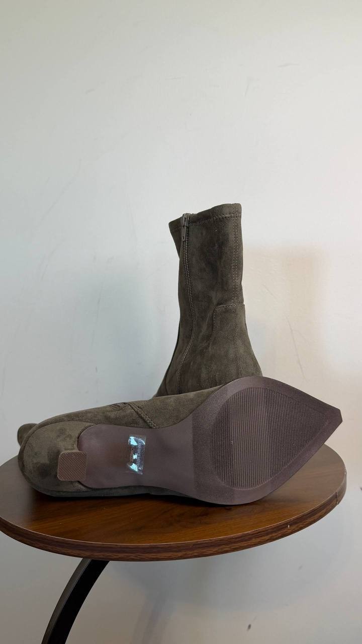 Dv Dolce Vita Lalana Sock Booties Olive 9.5M Synthetic Kitten Heel $80 NWB