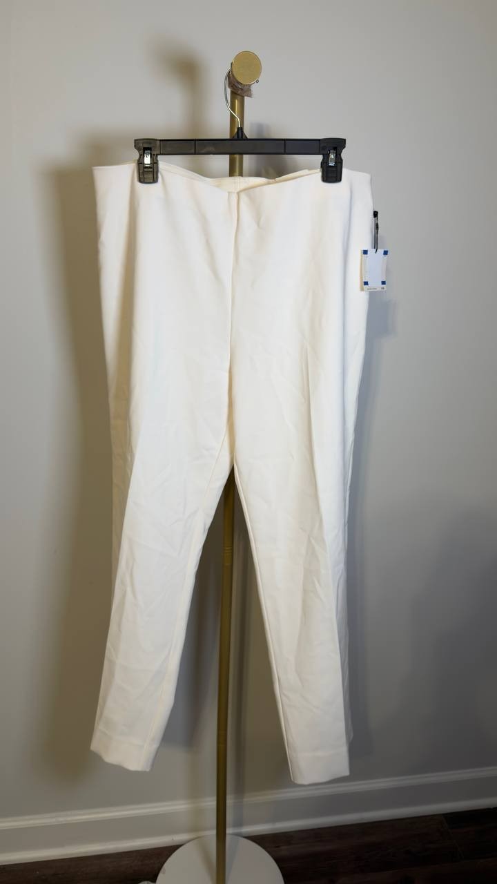 Anne  Klein  Women’s   Straight  Leg  Pants  White  Dove  XL  NWT  $79