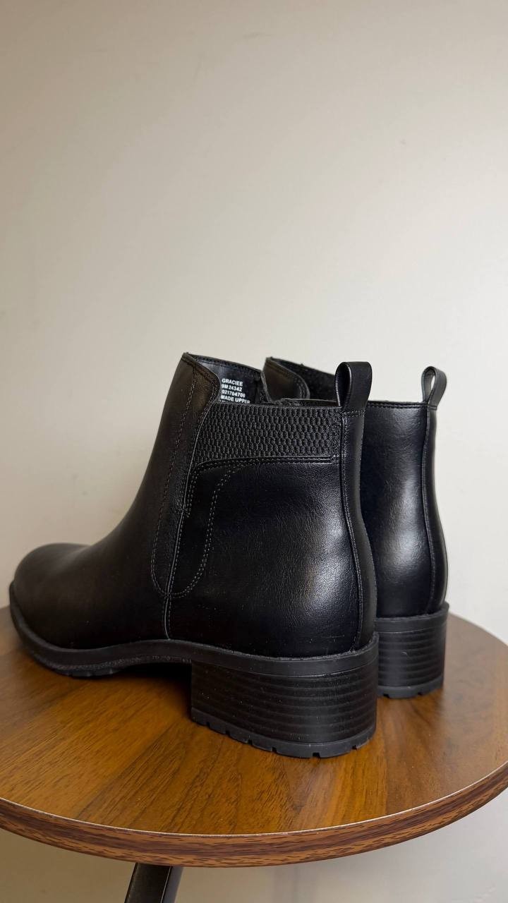 Style & Co Graciee Lug Booties Black Women’s 9 NWB Lug Sole Block Heel $69.90