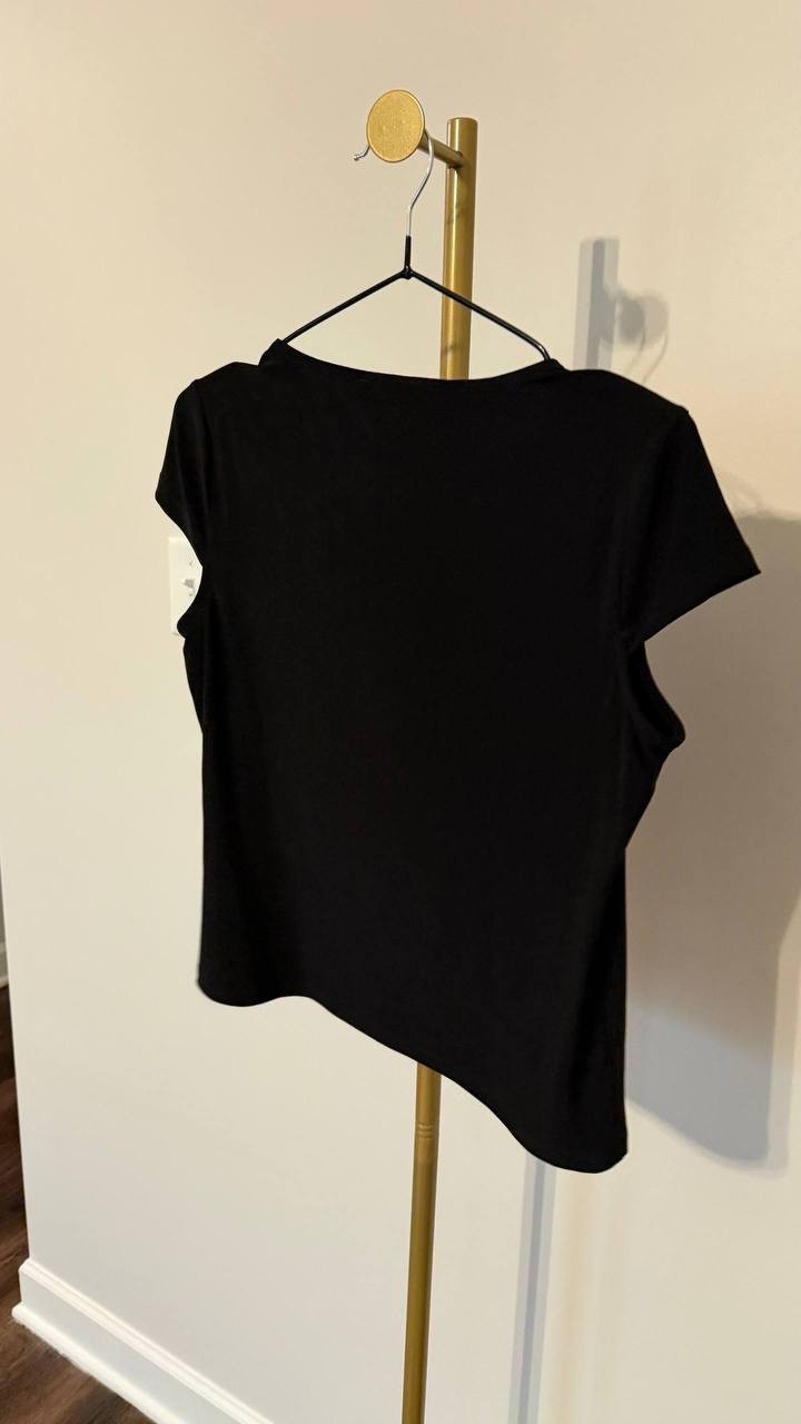 Kasper Black Cowl Neck Knit Top PS Pre‑Owned Classic Everyday Style msrp$49