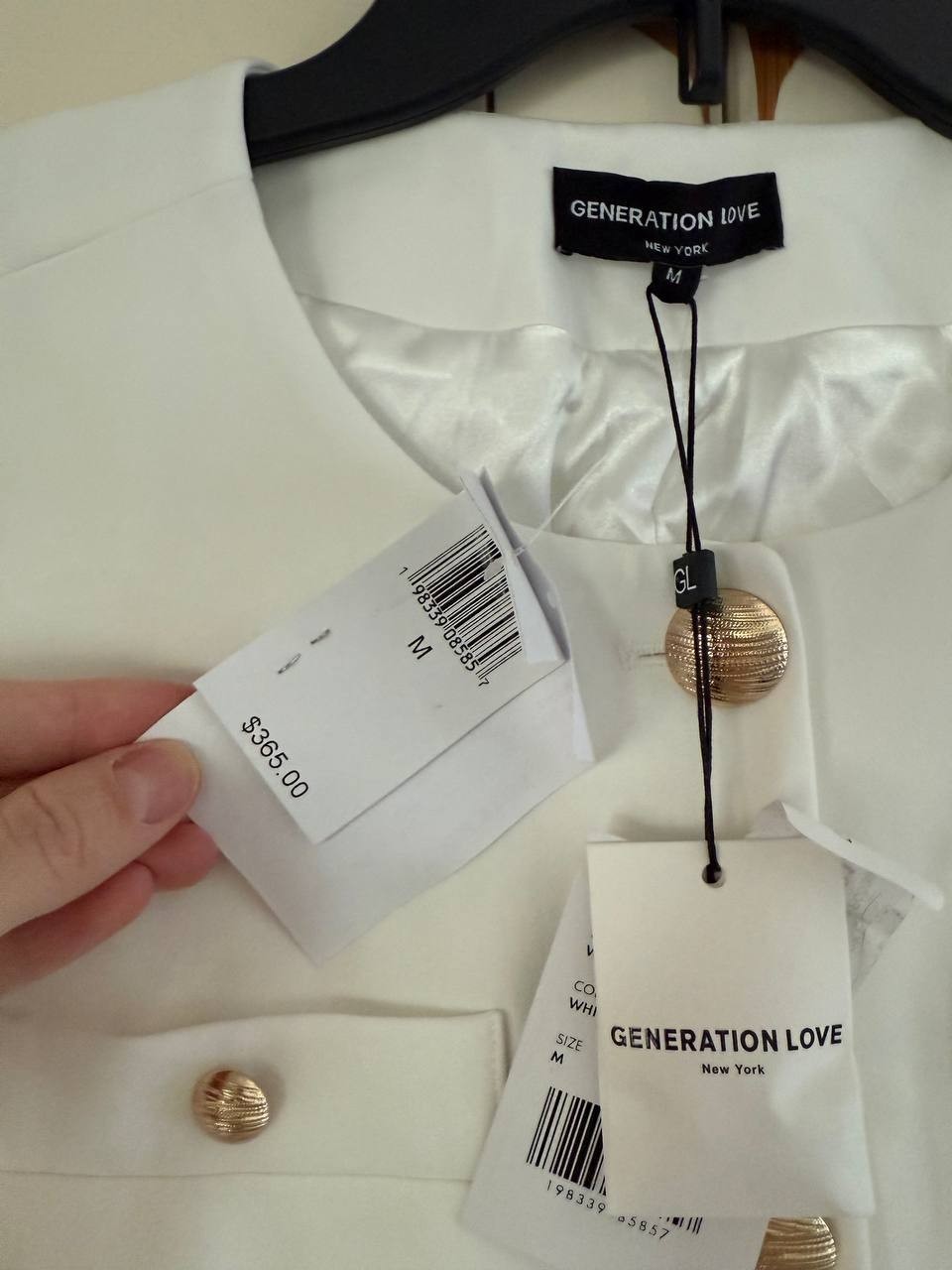 Generation Love Reyes Tailored Crepe Jacket – Size M, White