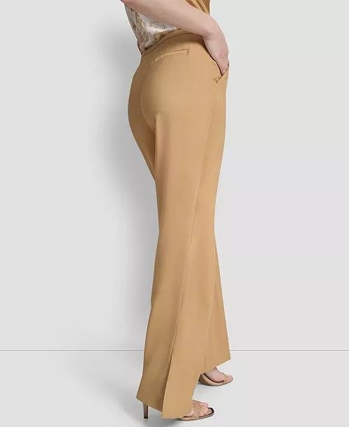 DKNY High‑Rise Sueded Canvas Pants Whiskey 12 NWT $99