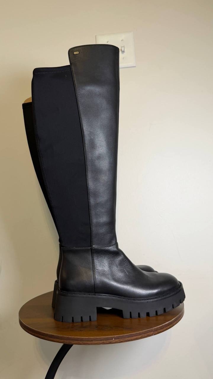Michael Michael Kors Black Leather Tall Boots 6.5M New Box MSRP 358