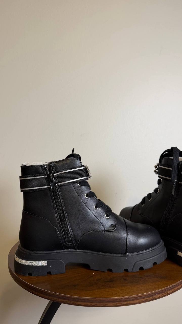 Jessica Simpson Black Polyurethane Moto Boots 3 New in Box MSRP $52