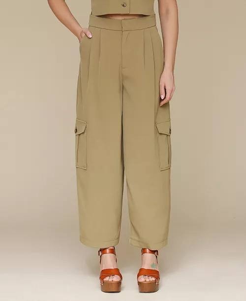 Avec Les Filles Barrel-Leg Cargo Pants Beige 14 NWOT $99