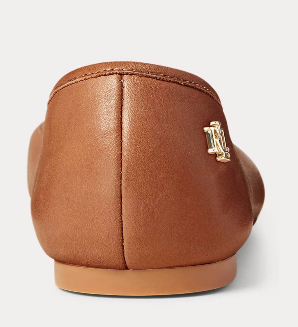 Lauren  Ralph  Lauren  Ballet  Flats  Deep  Saddle  Tan  8  B   $125