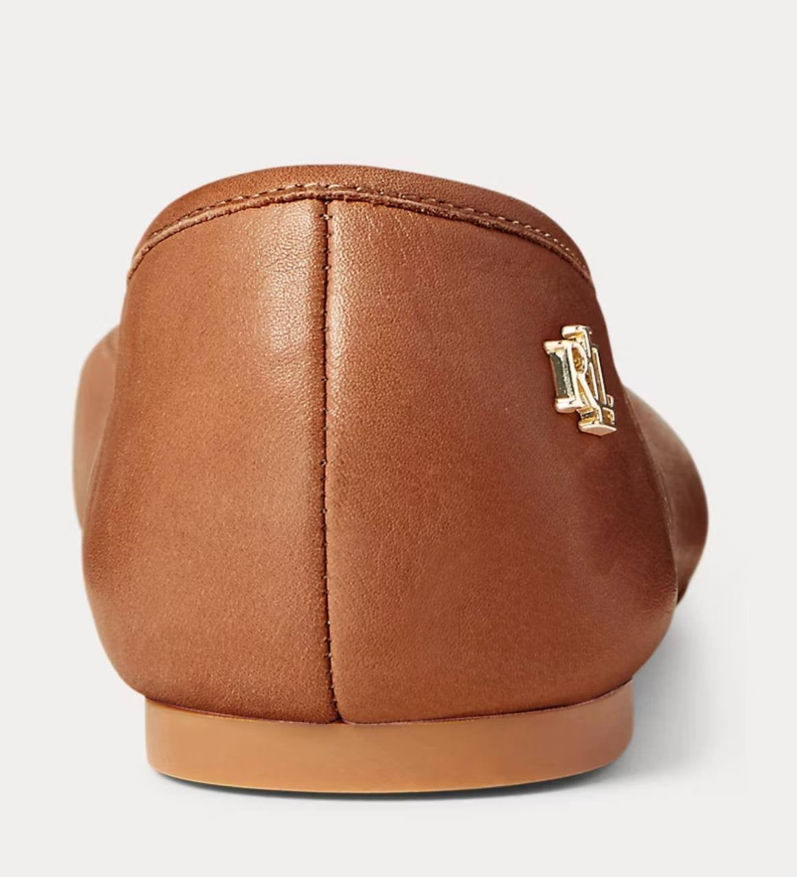Lauren  Ralph  Lauren  Ballet  Flats  Deep  Saddle  Tan  8  B   $125