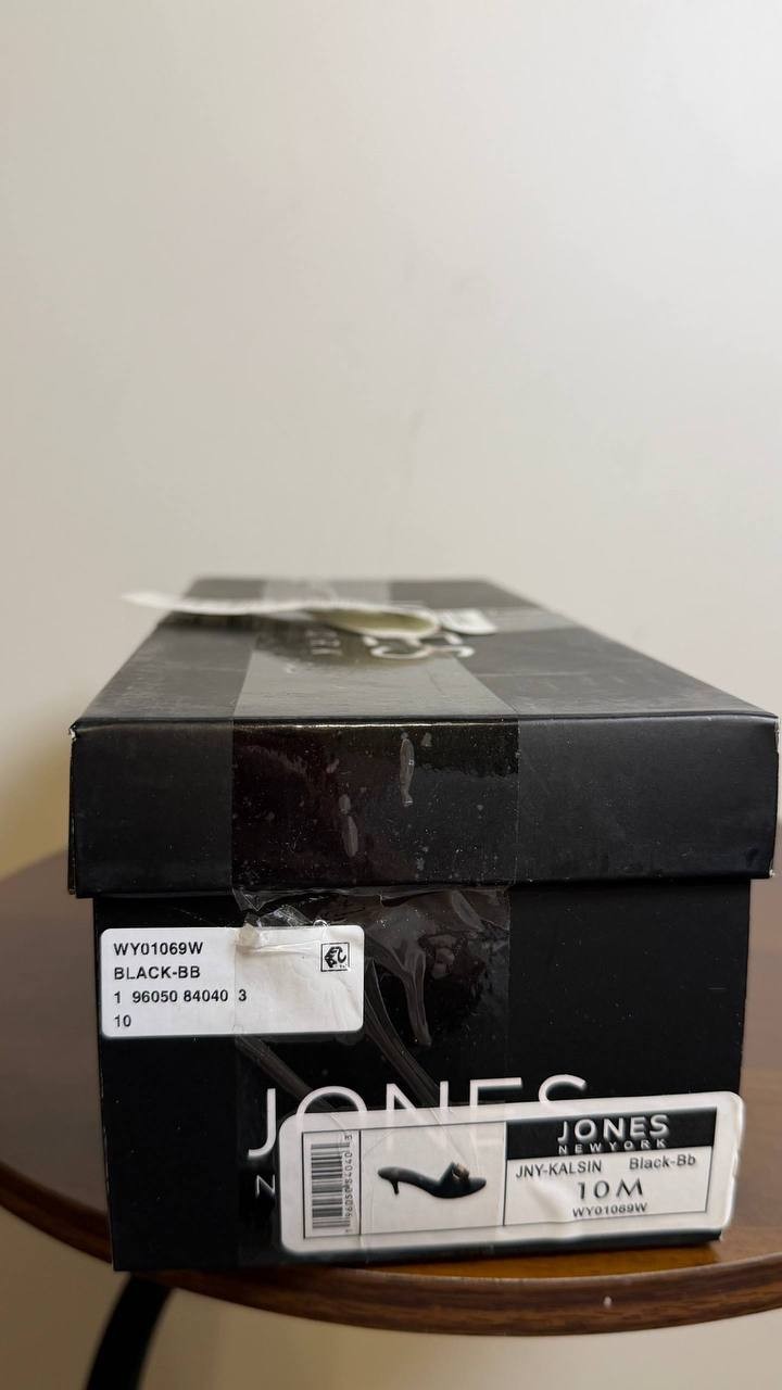 Jones New York Black Man‑Made Dress Sandals 10M New in Box $69.50